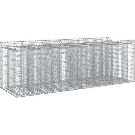 Maison Exclusive - Gabionen-Hochbeet 3 pcs Silber