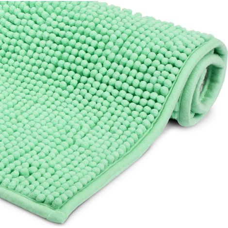 Beautissu Tapis de Bain BeauMare WR - Antidérapant Absorbant 80x50cm Vert clair