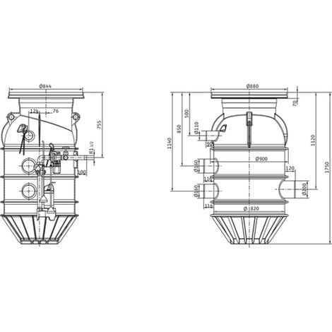 Wilo Pumpenschacht Port 800.2-1750-04D (1/3)