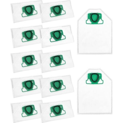 12 Kit Sacs d'aspirateur compatible avec Vorwerk Kobold VK200 FP200 , Accessoires Sacs à Poussière Rechange pour VK 200 FP 200 (1/4)