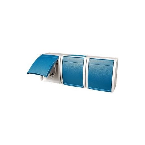 Prise SCHUKO® triple horizontal avec clapets ocean®