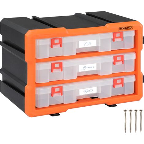 Monzana Transparent Storage Organiser  Stackable Small Parts Case  Plastic Tool Box  Removable DIY Multi Drawer  Perfect for Screws Nails & Bolts  36 Fächer (de) (1/5)