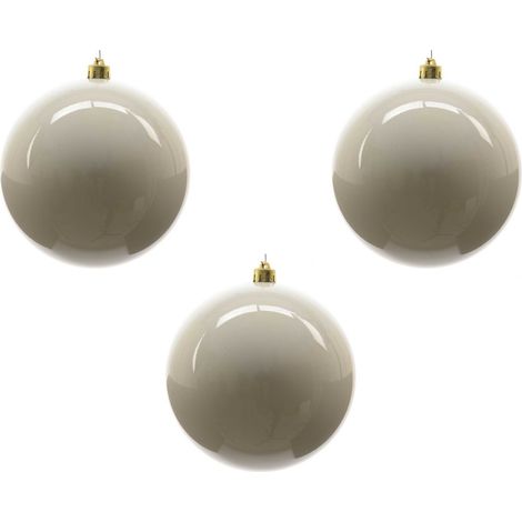 OFFERTA 3 PALLINE DI NATALE 14 CM BIANCO LANA ADDOBBI APPENDIBILI DECORO ALBERO (1/2)