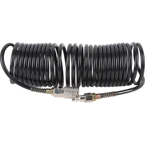 Tuyau d'air en spirale, diamètre intérieur de 1/4 pouces, 16,4 pieds de longueur, en cuivre PE, sans emmêlement, Anti-torsion, connecteur américain léger compressé (1/5)