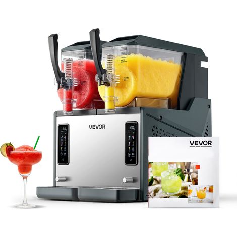 VEVOR Machine a Granite 2x4 L, Machine a Boissons Glacees Autonettoyante, pour Granitas Margarita Milk-shake Restaurant Cafe Bar Maison, Distributeur de Boissons Frappees avec 5 Programmes Predefinis (1/5)