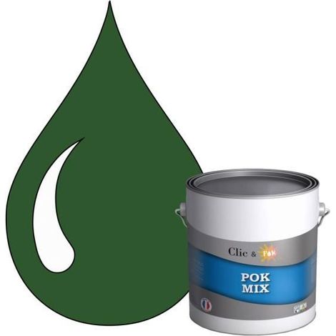 Peinture d'Accroche et Finition 2 en 1 - POK - POK MIX Vert - Acrylique Satinée - 3L - RAL 6002 (1/4)