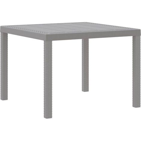 Table de jardin,Table d'extérieur Gris clair 100 x 100 x 73 cm polyrotin CFW48137 (1/5)