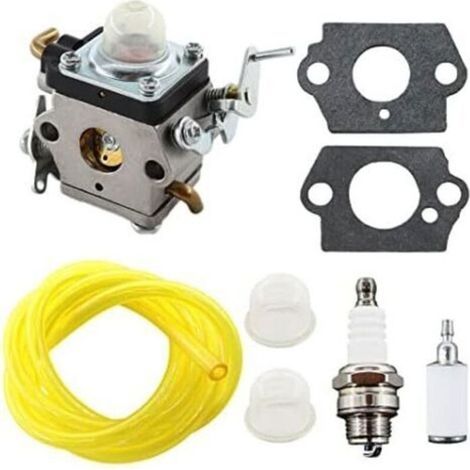 BelleRise - 122 Vergaser für Husqvarna 122C, 122LDX, 122LK 22 cm³ – Ersatzteilnummern 574386701 und 581734301 – inklusive Zündkerze, Filter und Kraftstoffleitung (1/5)