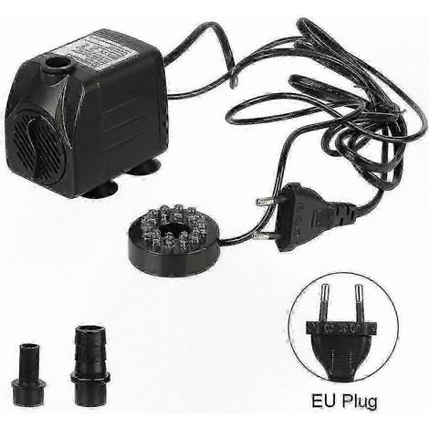 Pompe de fontaine submersible avec 12 lumières LED, ultra-silencieuse, adaptée aux bassins et aquariums, 15 watts. (1/5)
