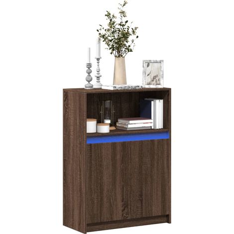 Sideboard mit LED Braun Eichen-Optik 72x34x100 cm Holzwerkstoff