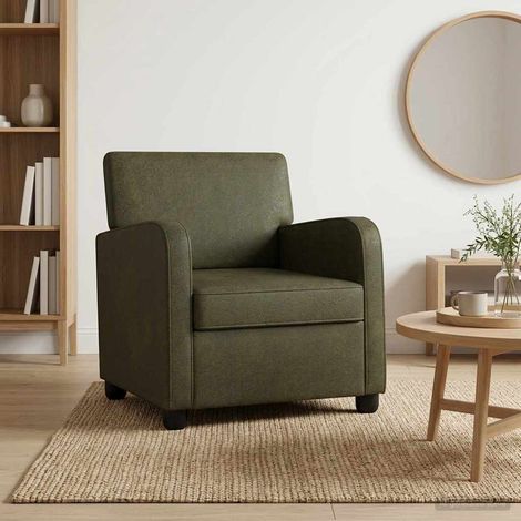 vidaXL Fauteuil Vert armée Simili daim (1/5)