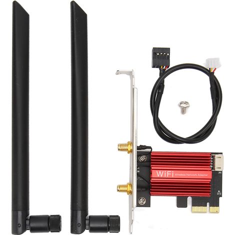 Carte WiFi PCIe Dual Band 300Mbps 2.4GHz + 867Mbps 5GHz, Bluetooth 4.2, Antennes Double, Compatible Windows 7 à 11 (1/5)