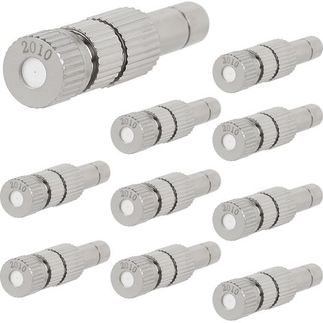 Confezione da 10 ugelli nebulizzatori a bassa pressione in ottone ceramico da 0,2 mm con filtro per raccordo da 6 mm. (1/5)