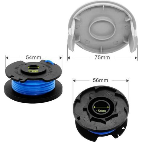 Bobine Fil Coupe Bordure - Diamètre 1,6 mm - Longueur 3,35 m - Compatible Ryobi One+ 18 V 24 V 40 V - 6 Pièces (1/4)
