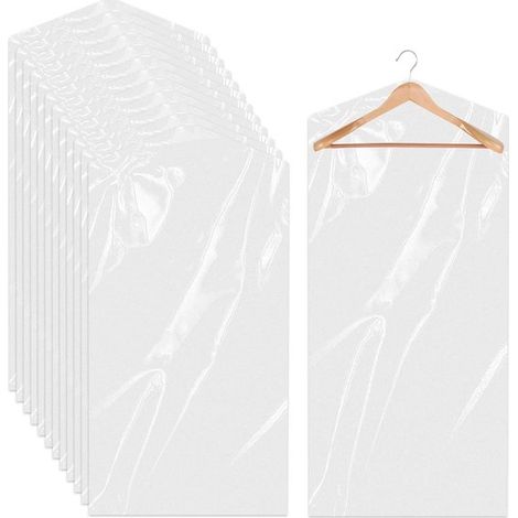 Sacchi porta abiti trasparenti - 20 pezzi - 60x120 cm - resistenti a polvere e umidità (1/5)