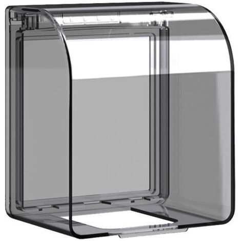 Pair Couvercle étanche pour prises de courant de type 86 (869275 mm), couvercle étanche, cache-prise, cache-interrupteur pour salle de bain et cuisine (version plus haute, noire transparente)