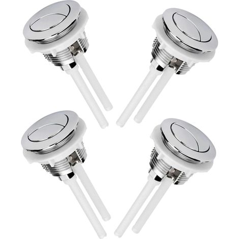 Bouton de Toilette à Double Pression Ovale en Abs Argenté (1/5)