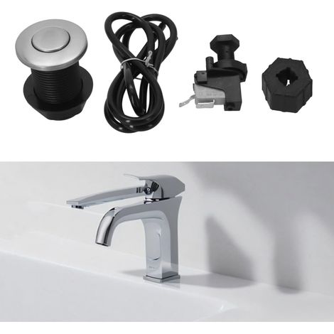 Kit bouton pneumatique, 32 mm, noir, avec tuyau (1/5)
