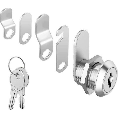 Serrure de sécurité à cylindre de 16 mm pour boîte aux lettres, avec 5 plaques de verrouillage différentes et 2 clés, serrure à came pour armoire, armoire, boîte à outils, classeur - QJWL szrh21 (1/5)