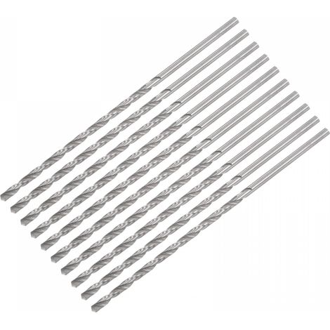 10 Pcs 3.2mm Mini Micro Forets Hélicoïdaux Haute Vitesse Acier Droit Tige Extra Long Perceuse Pointe 120mm pour Aluminium Alliage (1/5)