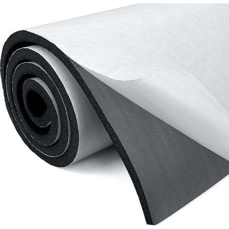 Plaque de mousse en néoprène auto-adhésive multifonction - Rouleau de mousse - Isolation acoustique - Antidérapant - Absorption des chocs (300mm X 12mm X 3m, Noir) (1/5)