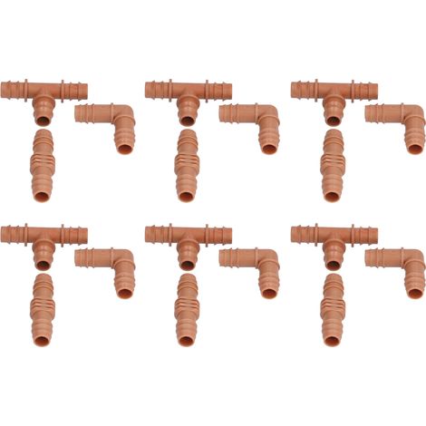 18-teiliges Bewässerungsarmaturen-Set, braune Schlauchtüllen für 16-mm-Schläuche (1/5)