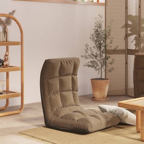 Chaise Chaise pliable de sol Taupe Tissu Chaise de salon 59572 (1/5)