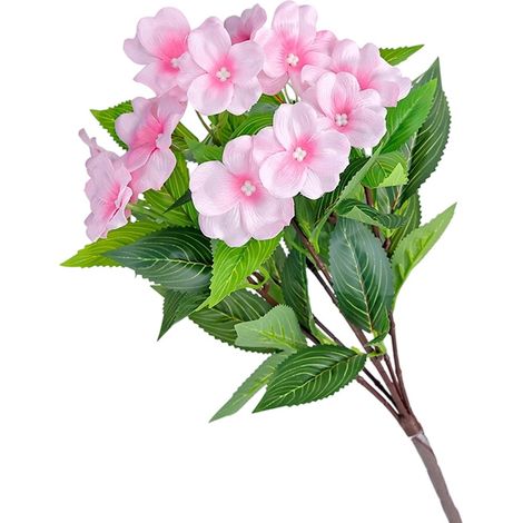 Two Artificial Impatiens Bushes, Artificial Flowers, Simulation Plants, for Indoor Garden, Office and Wedding Decorations, Pink