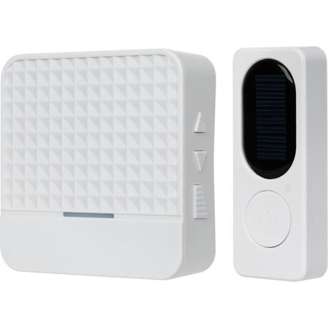 Système d'alarme de sonnette sans fil solaire étanche, portée de 300 mètres, 52 anneaux avec lumière LED (1/4)
