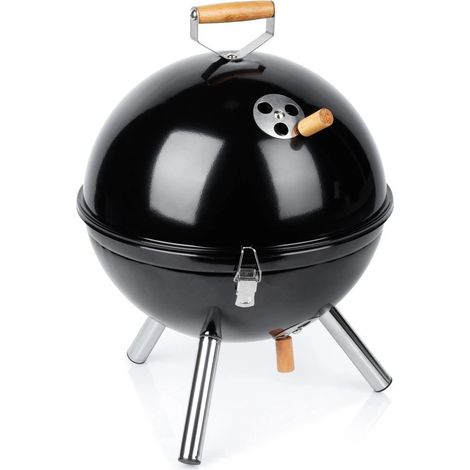 Portable charcoal grill black steel 31x31x41 cm 235492234 (1/5)
