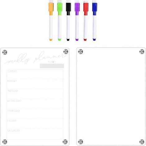 Transparente magnetische Whiteboard-Tafel für Wochenplaner, Acryl – 29,7 x 21 x 0,2 cm (1/3)