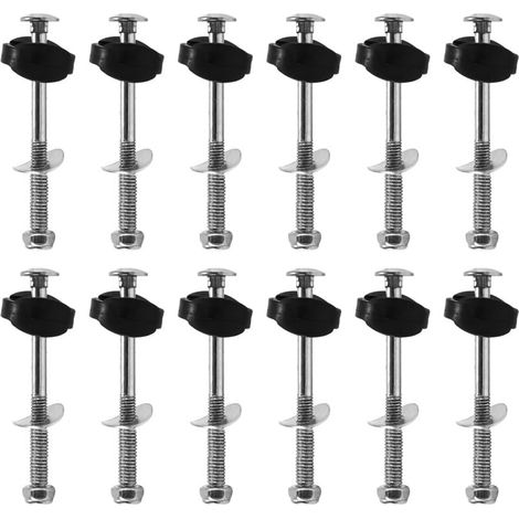 Jeux de Vis Trampoline, Accessoires Fixation Trampoline en Acier Galvanisé 12 PièCes SéRies pour le Remplacement D'Assemblage (1/4)