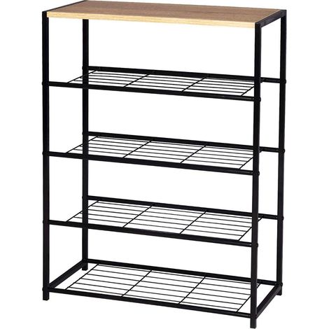 Scarpiera da Ingresso Porta Scarpe Scaffale in Legno e Metallo Vari Modelli tipo: 4 Ripiani (1/5)