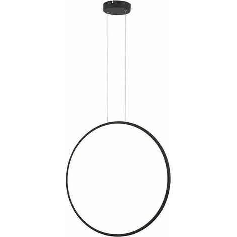 Suspension moderne anneau vertical noir Ø62 LED 36W