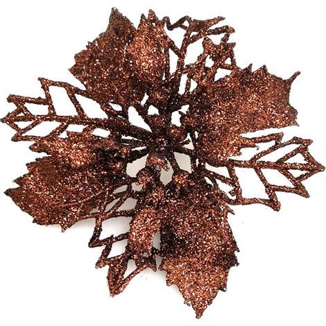 12 sapins de Noël une fleur rouge (10 cm) - café (1/2)