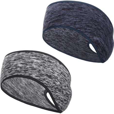 Lot de 2 bandeaux élastiques antidérapants pour homme et femme, idéaux pour jogging, yoga, course à pied et exercice quotidien (1/5)