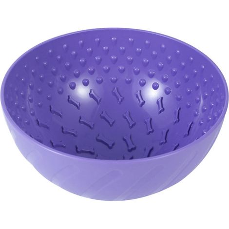 Bol à lécher interactif pour chien, grande capacité, soulagement de l'anxiété et de l'ennui, gamelle pour ingestion lente pour chiens, chiots, chats, animaux de compagnie, violet (1/5)
