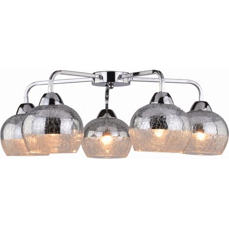 Lampadario Candellux Cromina 98-55668 5xE27 cromo vetro