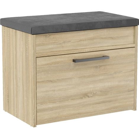 Zapatero Sonoma de roble con asiento y espacio de almacenamiento: ¡perfecto para el recibidor Comodidad y estilo. (1/5)