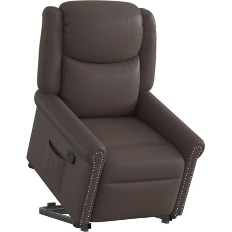Fauteuil inclinable marron brillant similicuir vidaXL (1/5)