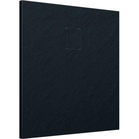 Receveur de douche carré 90x90 cm en SMC Couleur Noir Effet Pierre Découpable et Antidérapant Hauteur 2,6cm Mod. Samos