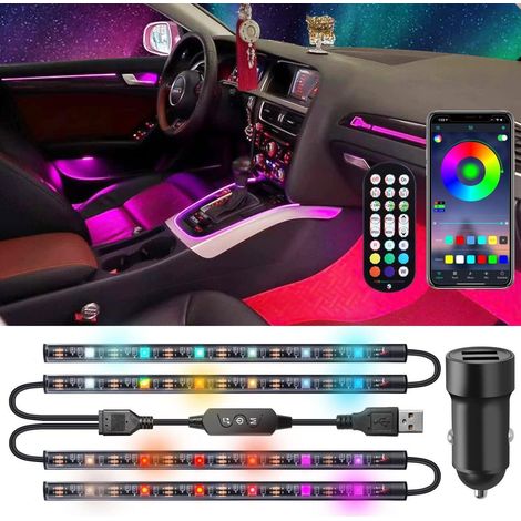 LED Innenbeleuchtung Auto mit USB & Autoladegerät, APP & Fernbedienung (1/5)