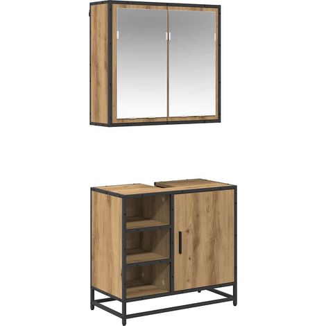 Maison Exclusive - Set di mobili per il bagno con porta 2 pcs Rovere artigianale (1/5)