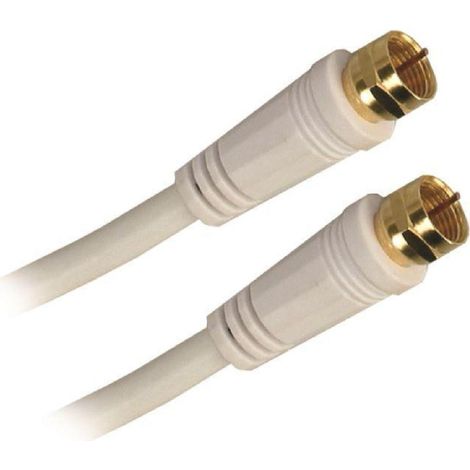 Pack Cable Satellite Fiche F Male APM - 10m + Adaptateur Fiche F vers Antenne Coax