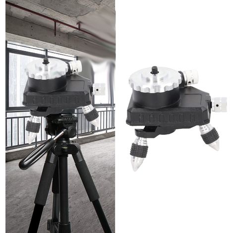 360° feinjustierbare Drehbasis für Wasserwaage, Wasserwaagenhalterung, Laser-Nivellieradapter, 360° drehbare Metallbasis für Laser-Nivellier-Stativanschluss. (1/5)