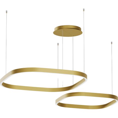 Lampe À Suspension Criseide S/2D Q - Led 90W 3000K 3800Lm En Aluminium Doré - Coupe De Phase Double Emission Gradable - Gealuce (1/3)