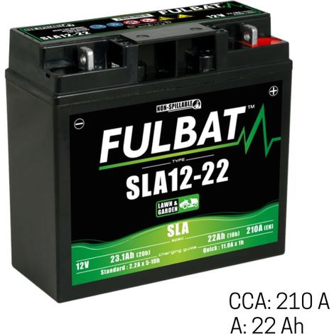 Castelgarden – Batterie tondeuse autoportée 12V 22Ah – Capacité de démarrage à froid 210A – Longueur 181mm – Batterie sans entretien