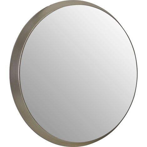 Premier Housewares Wall Mirror Bathroom / Bedroom / Hallway Wall Mounted Small Silver Mirrors / Round Minimalistic Mirrors For Living Room 4 x 44 x 44 (1/4)