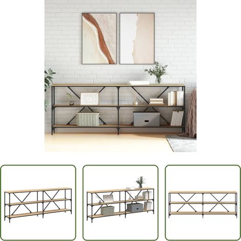 Flur - Konsolentisch Sonoma-Eiche 200x30x75 cm Holzwerkstoff und Eisen (1/5)