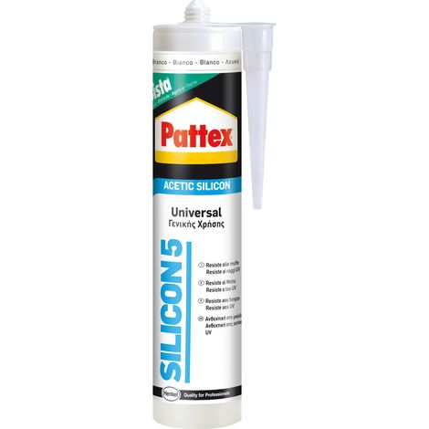 Silicone Sigillante acetico universale Silicon 5 Bianco 280 ml PATTEX by HENKEL